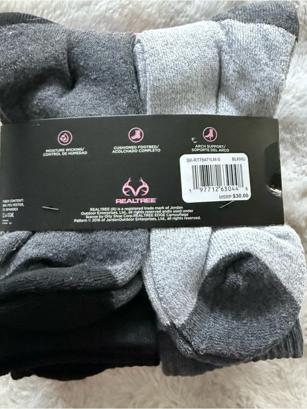 NWT Realtree women’s cushioned boot sock 10 pack- Fits shoe size 4-10